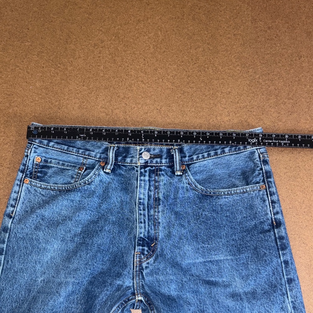Levi's 505 Men's 36x32 Relaxed Back Pocket Jeans - Blue Denim - Picture 9 of 12